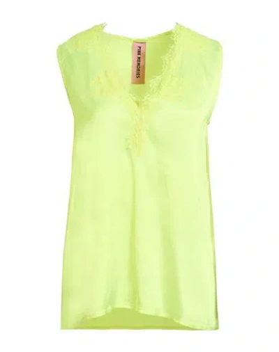 Pink Memories Woman Top Yellow Size 6 Viscose, Elastane