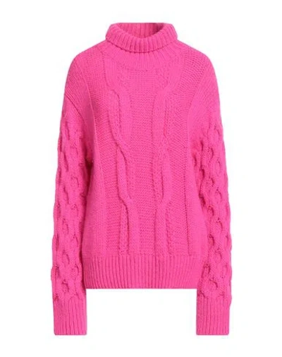 Pink Memories Woman Turtleneck Fuchsia Size 6 Wool, Acrylic, Alpaca Wool