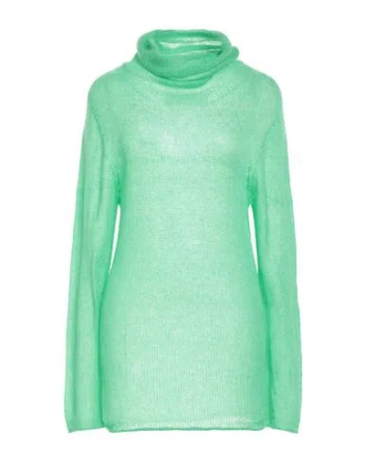 Pink Memories Woman Turtleneck Green Size 8 Acrylic, Mohair Wool, Polyamide, Wool