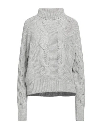 Pink Memories Woman Turtleneck Light Grey Size 8 Wool, Acrylic, Alpaca Wool