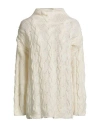 Pink Memories Woman Turtleneck Off White Size 8 Acrylic, Mohair Wool, Polyamide, Wool In Neutral