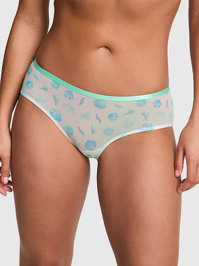 Pink Mesh Hiphugger Panty In Blue