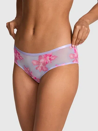Pink Mesh Hiphugger Panty In Multi