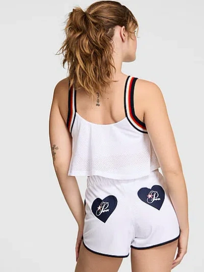 Pink Mesh Run Shorts In