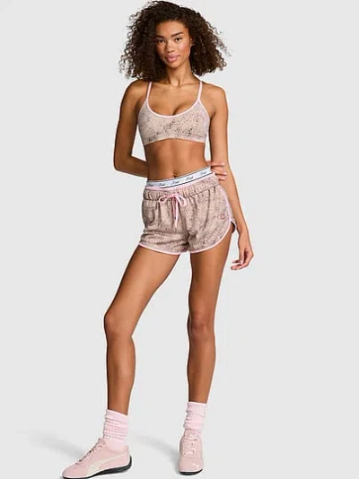 Pink Mesh Run Shorts In