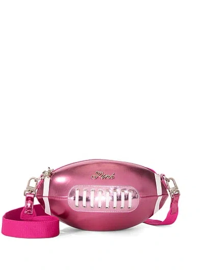 Pink Metallic Football Crossbody Bag In