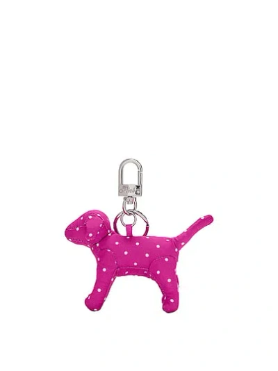 Pink Micro Dog Keychain Charm In Animal Print
