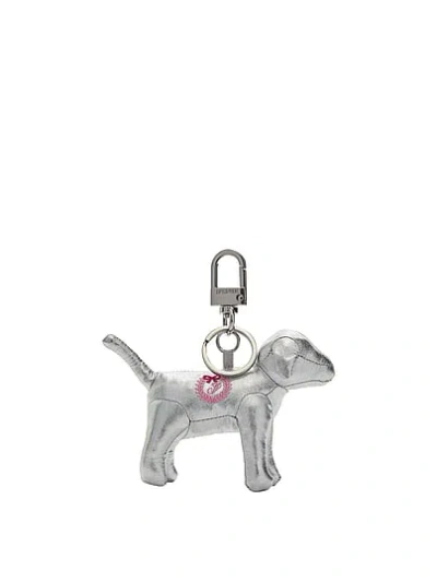 Pink Micro Dog Keychain Charm In Gold