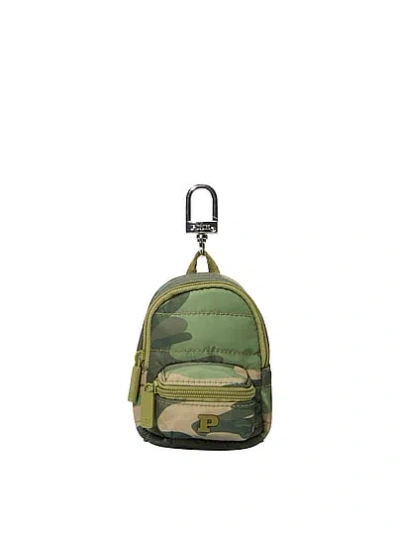 Pink Mini Backpack Keychain Charm In Animal Print