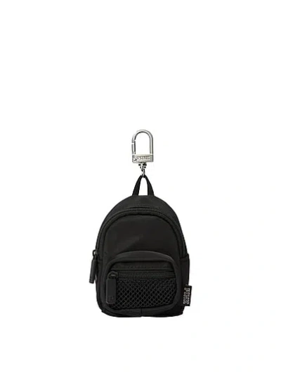 Pink Mini Backpack Keychain Charm In Black