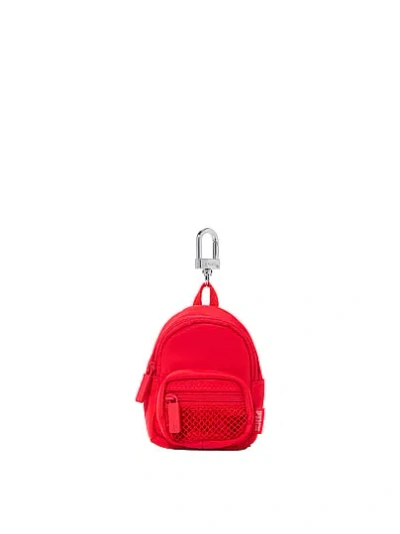 Pink Mini Backpack Keychain Charm In Red