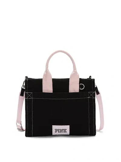 Pink Mini Crossbody Tote Bag In Black