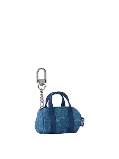 Pink Mini Duffel Keychain Charm In Blue