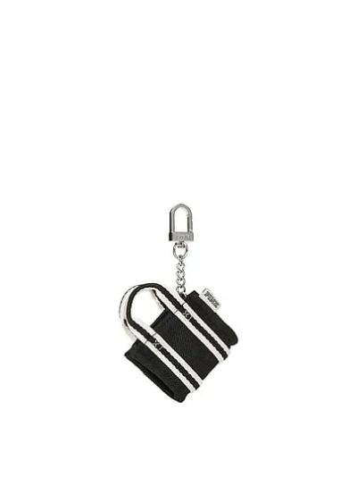 Pink Mini Tote Keychain Charm In Black