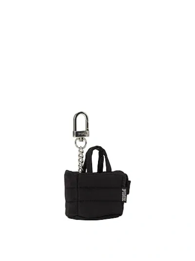 Pink Mini Tote Keychain Charm In Black
