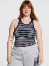 Pink Multi Rib Tank Top In Multi