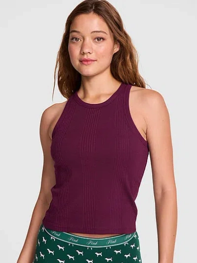 Pink Multi Rib Tank Top In Purple