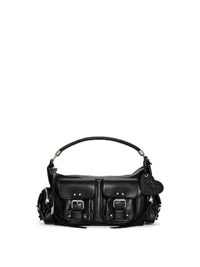 Pink Multi-pocket Shoulder Bag In Black
