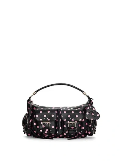 Pink Multi-pocket Shoulder Bag In Print