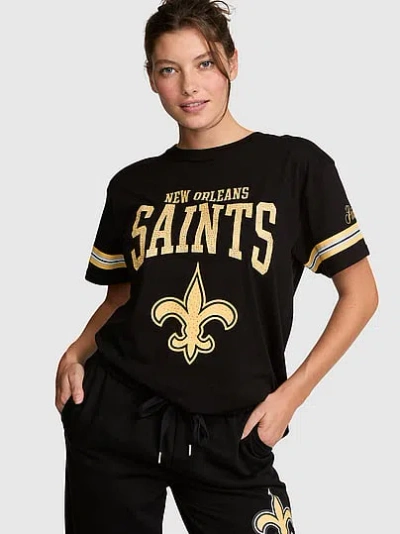 Pink Nfl Collection Campus Cotton™ Bling Tee In Black
