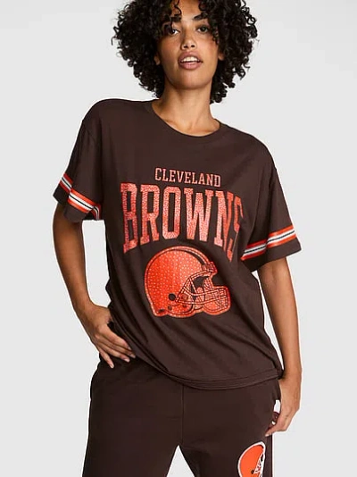 Pink Nfl Collection Campus Cotton™ Bling Tee In Brown