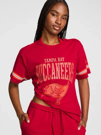 Pink Nfl Collection Campus Cotton™ Bling Tee In Red