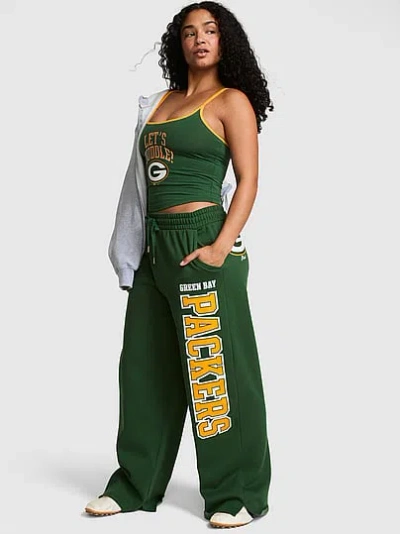 Pink Nfl Collection Campus Fleece™ Bling Wide-leg Sweatpants In Green