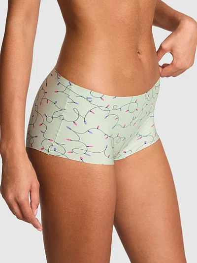 Pink No-show Boyshort Panty In Green