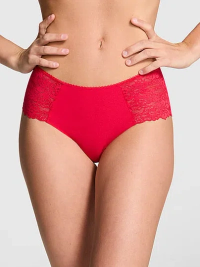 Pink No-show Cheeky Panty In Red