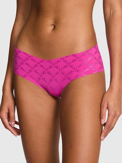 Pink No-show Hiphugger Panty In Animal Print