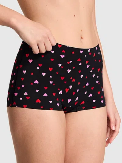 Pink No-show Mid-rise Boyshort Panty In Animal Print