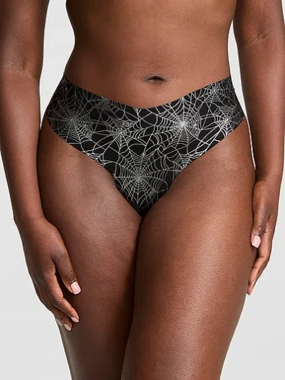 Pink No-show Thong Panty In Black