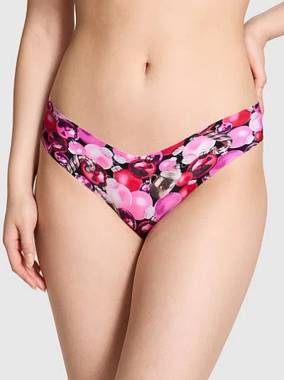 Pink No-show Thong Panty In Multi