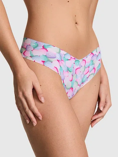 Pink No-show Thong Panty In Multi