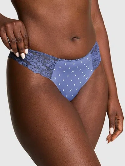 Pink No-show Thong Panty In Blue