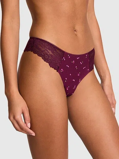 Pink No-show Thong Panty In Purple