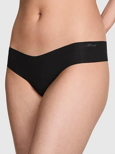 Pink No-show Thong Panty In Black