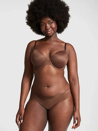 Pink No-show Thong Panty In Brown
