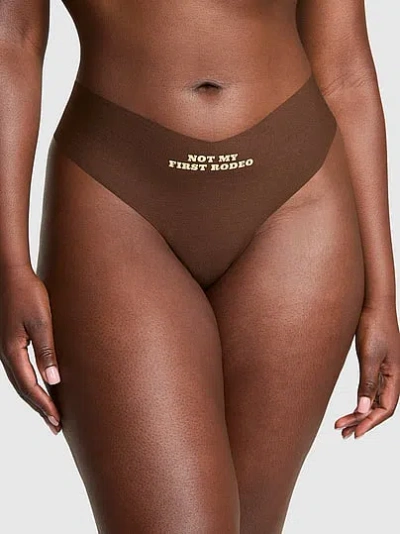 Pink No-show Thong Panty In Brown