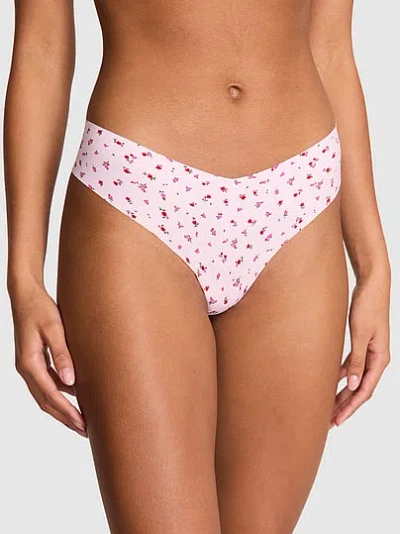 Pink No-show Thong Panty In