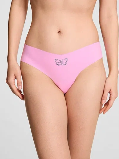 Pink No-show Thong Panty In