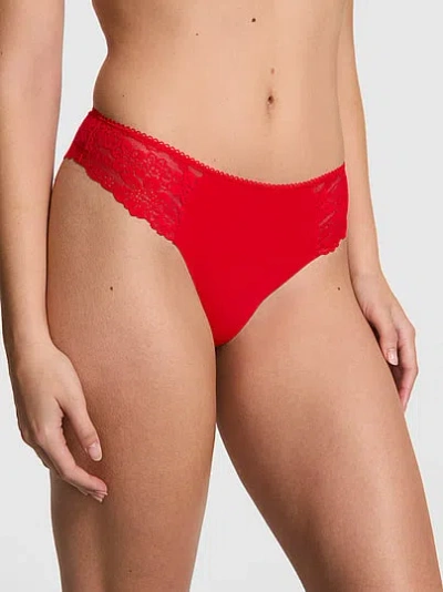 Pink No-show Thong Panty In Red