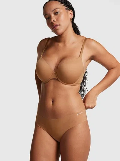 Pink No-show Thong Panty In Nude