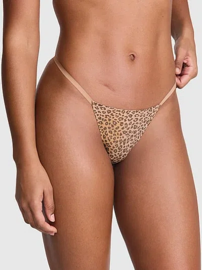Pink No-show V-string Panty In Animal Print