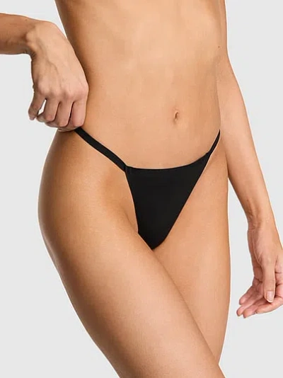 Pink No-show V-string Panty In Black