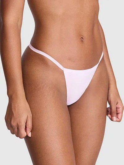 Pink No-show V-string Panty In White