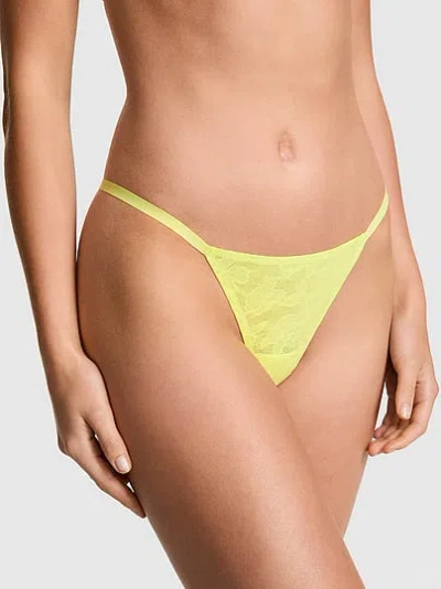 Pink No-show V-string Panty In Yellow