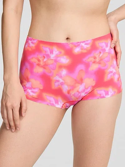 Pink No-show Boyshort Panty In Animal Print