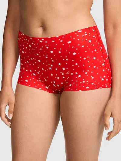 Pink No-show Boyshort Panty In Red