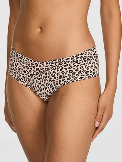 Pink No-show Cheeky Panty In Animal Print